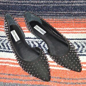 Steve Madden Black Studded Flats